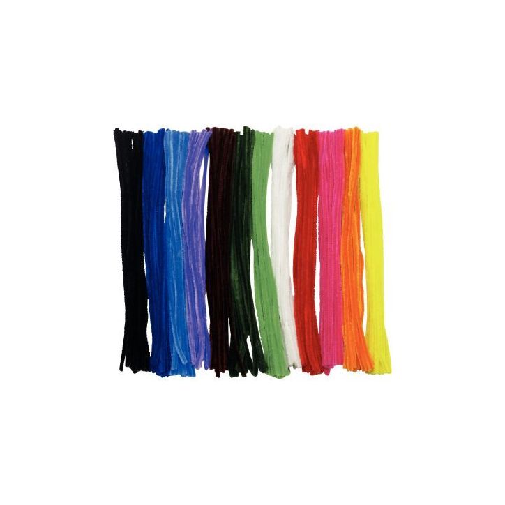 Sac de 180 chenilles diamètre 6mm longueur 30cm, 12 coloris assortis 2130