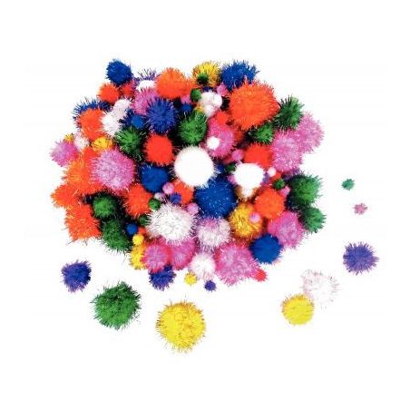 Achetez Sachet de 200 pompons métallisés tailles et couleurs assorties 2143 pas cher sur Ma Rentr ..