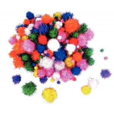 Achetez Sachet de 200 pompons métallisés tailles et couleurs assorties 2143 pas cher sur Ma Rentr ..