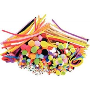 Achetez Pack économique chenilles, pompons et yeux mobiles coloris assortis L605905 pas cher sur Ma..