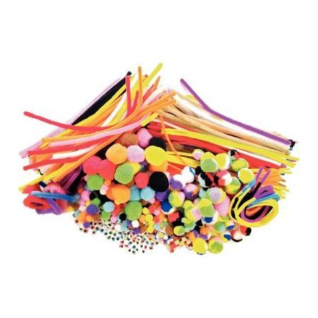 Achetez Pack économique chenilles, pompons et yeux mobiles coloris assortis L605905 pas cher sur Ma..