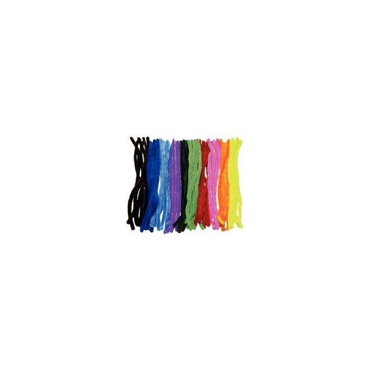Sachet de 50 chenilles maxi, diamètre 20 mm et longueur 50 cm coloris assortis 2144