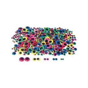 Sac de 600 yeux mobiles adhésifs colorés L777919