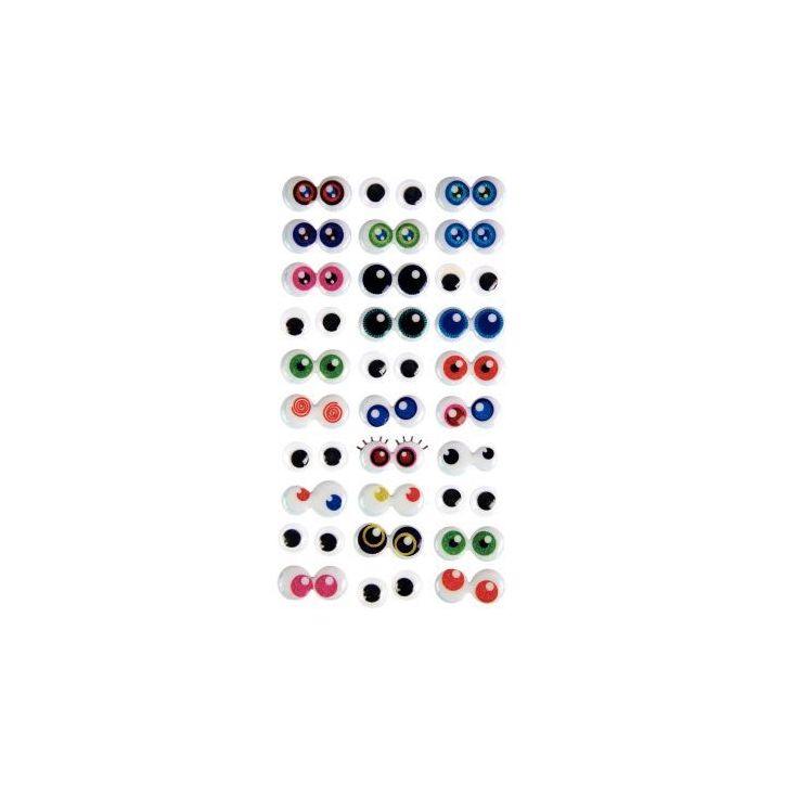 Sac de 5x30 paires yeux adhésifs 3D MAJ4579