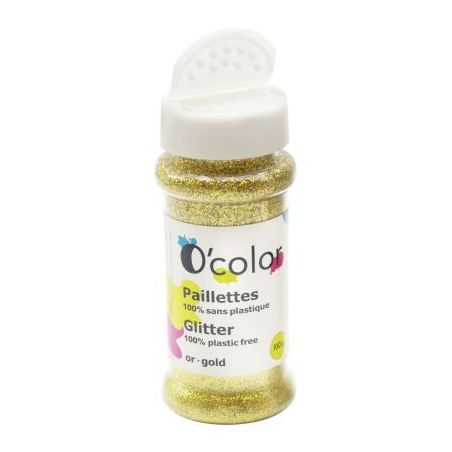 Achetez Pot de 100 grammes de paillettes sans plastique coloris or 2213 pas cher sur Ma Rentrée Sco..