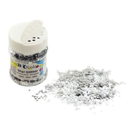 Achetez Pot de 65 grammes de paillettes étoiles coloris argent 2173 pas cher sur Ma Rentrée Scolai..