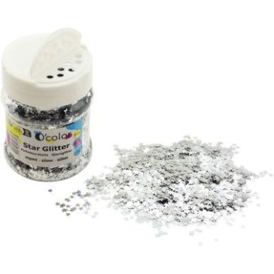 Achetez Pot de 65 grammes de paillettes étoiles coloris argent 2173 pas cher sur Ma Rentrée Scolai..