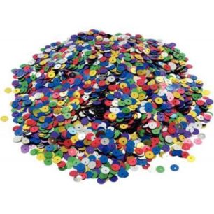 Achetez Pot de 185 grammes de sequins ronds lisses, perforés diamètre 6 mm, assortis 71702 pas che..