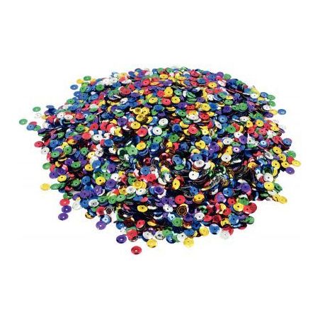 Achetez Pot de 178 grammes de sequins ronds incurvés, perforés diamètre 7 mm, assortis 71703 pas ..