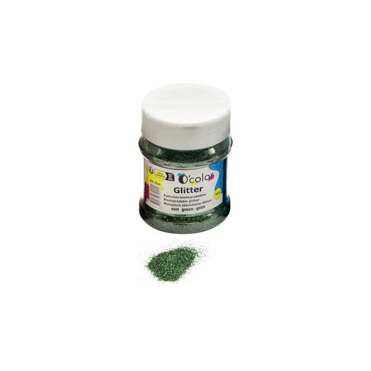Shaker de paillettes biodégradables 100grammes coloris vert 2224