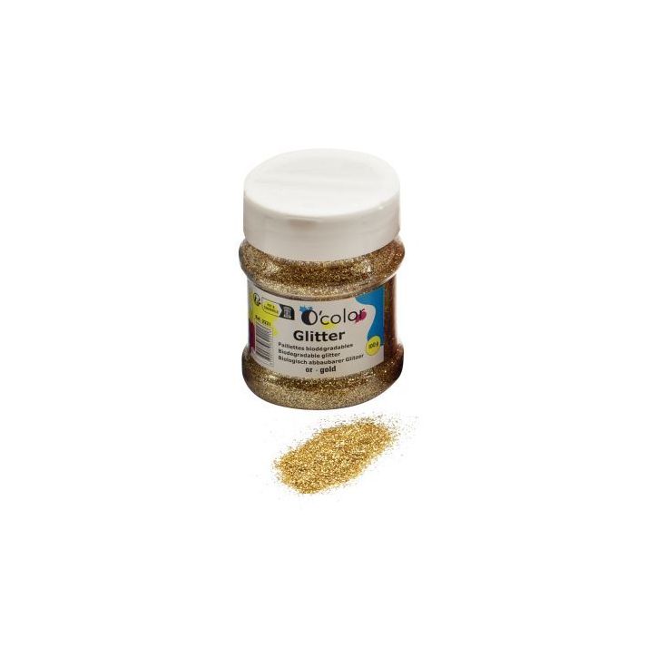 Shaker de paillettes biodégradables 100grammes coloris or 2221