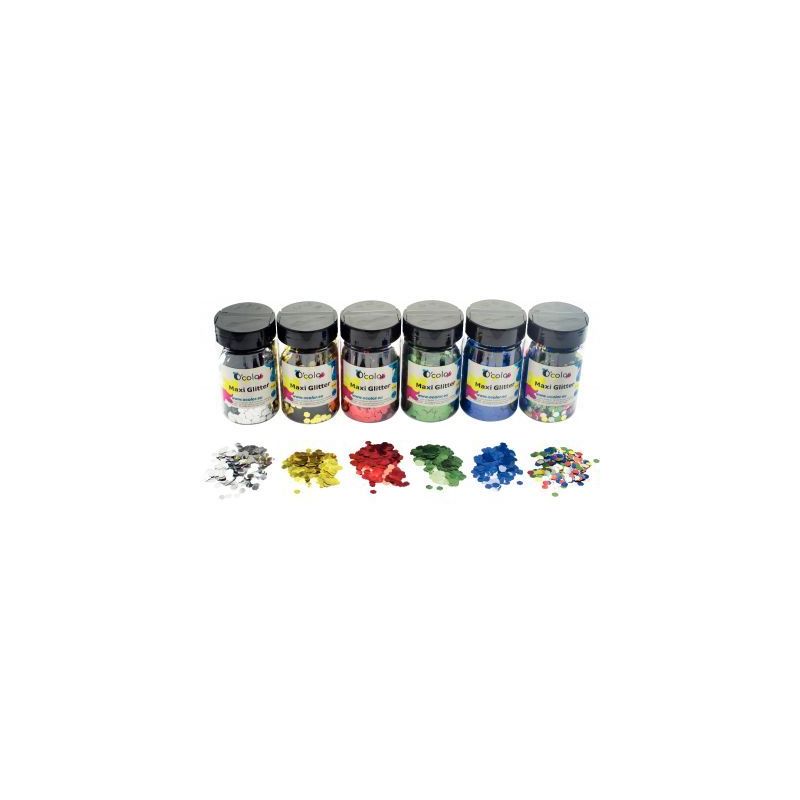 Achetez Pack de 6 x 150grammes de paillettes jumbo 6mm 2193 pas cher sur Ma Rentrée Scolaire