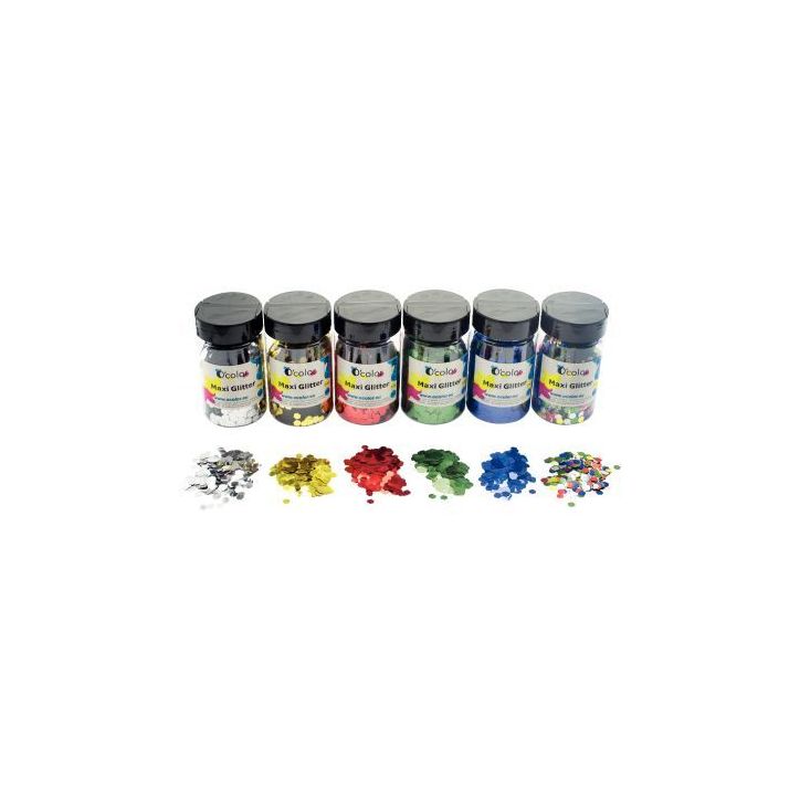 Pack de 6 x 150grammes de paillettes jumbo 6mm 2193