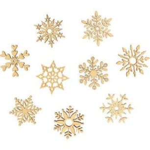 Achetez Boite de 45 mini decorations bois brut flocon 2474 pas cher sur Ma Rentrée Scolaire