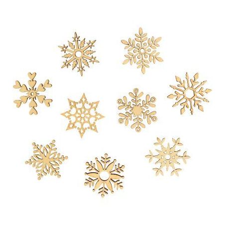 Achetez Boite de 45 mini decorations bois brut flocon 2474 pas cher sur Ma Rentrée Scolaire