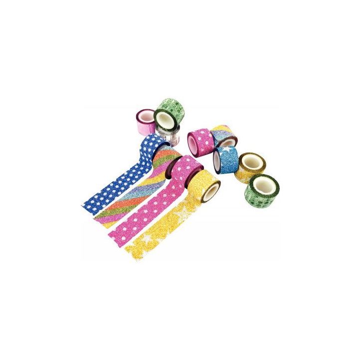 Pot 100 rubans adhésifs pailletés assortis L916000