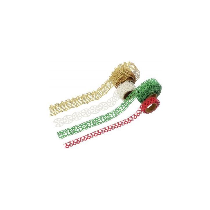 Lot de 4 rouleaux de ruban papier adhésif thème Noël 13804