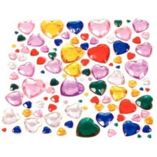 Achetez Sachet de 450 pierres décoratives en plastique à coller forme coeurs assorties 1241 pas ch..