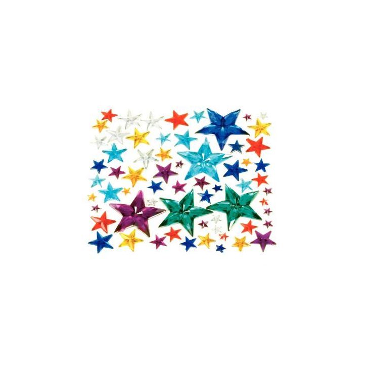 Sachet de 350 pierres décoratives en plastique à coller forme étoiles assorties 1243