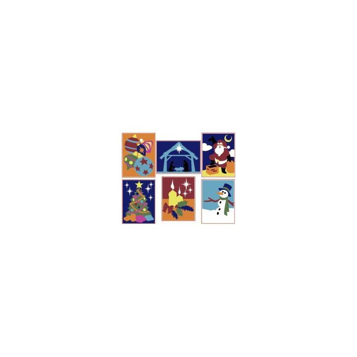 Lot de 5 cartes adhésives noel à décorer 1700X5