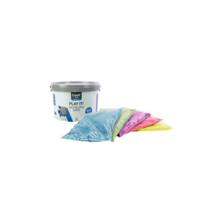 Seau de 2500 g sable magique 5 couleurs assortis 03280
