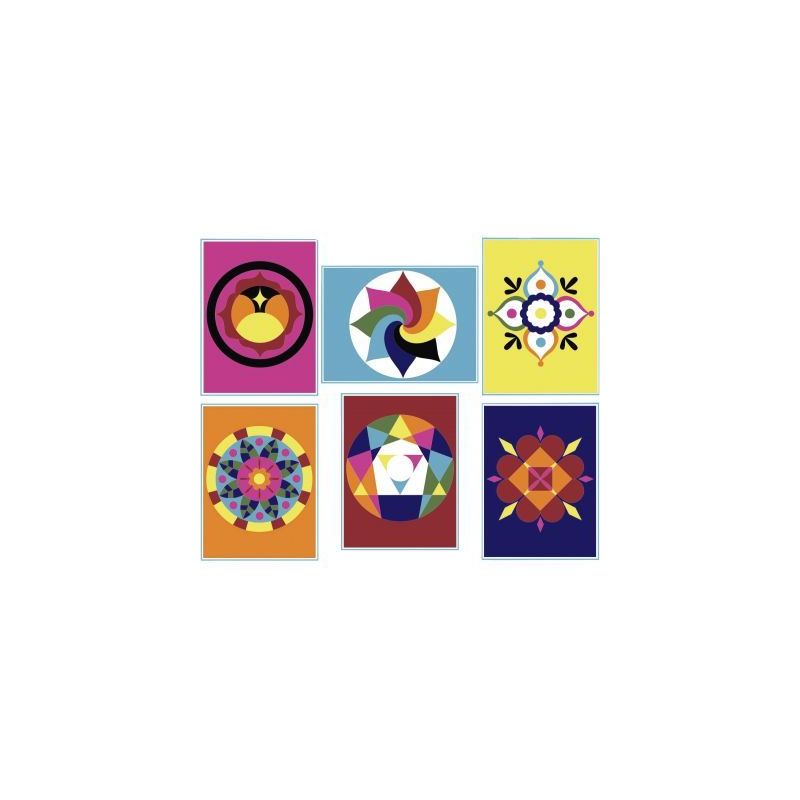 Achetez Lot de 6 cartes sable mandala  19 X 15 cm 1700116 pas cher sur Ma Rentrée Scolaire