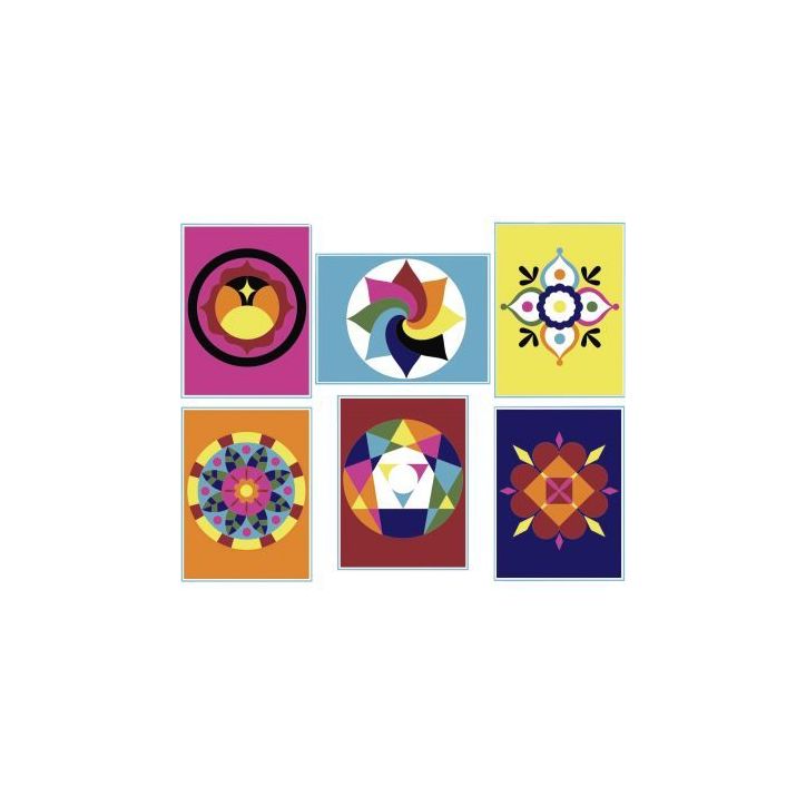 Lot de 6 cartes sable mandala  19 X 15 cm 1700116