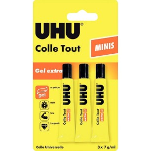 Lot 3 tubes colle gel 7ml 34250 UHU