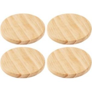 Achetez Lot de 4 dessous de verre en bois, diamètre 10,5 cm 7164 pas cher sur Ma Rentrée Scolaire