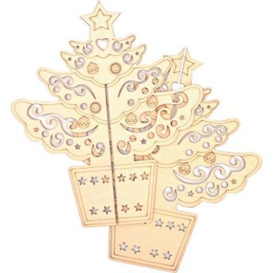 Achetez Lot de 10 sapins de Noël 3D en bois, 2 modèles assortis 100391 GRAINE CRE pas cher sur Ma ..