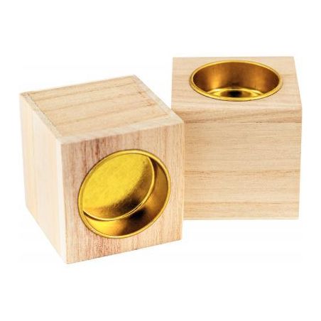 Achetez Lot de 5 bougeoirs carrés en bois MAJ0708 pas cher sur Ma Rentrée Scolaire