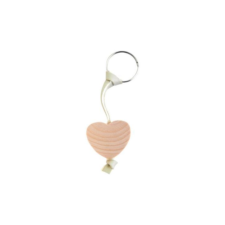 Lot de 10 porte-clés cur en bois 800586