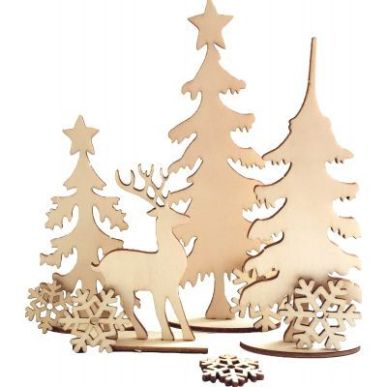 Achetez Planche décor forêt de Noël en bois 101212 pas cher sur Ma Rentrée Scolaire