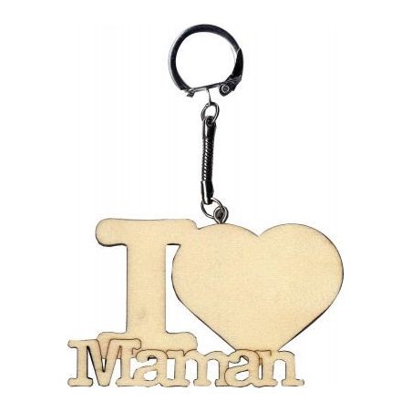 Achetez Porte-clés en bois "I love Maman" 14001714 pas cher sur Ma Rentrée Scolaire
