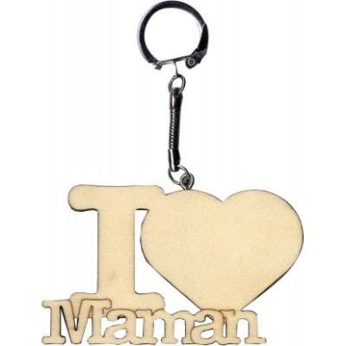 Achetez Porte-clés en bois "I love Maman" 14001714 pas cher sur Ma Rentrée Scolaire