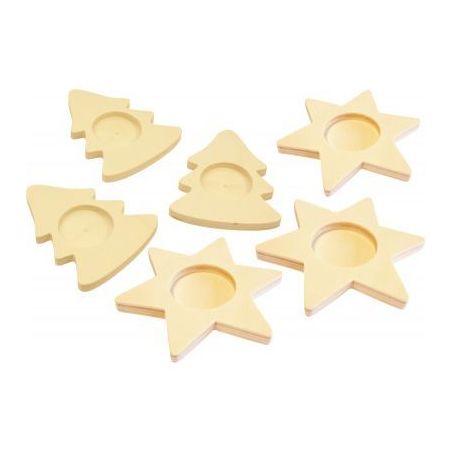 Achetez Lot de 6 bougeoirs sapins + étoiles assortis 1746 pas cher sur Ma Rentrée Scolaire