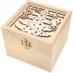 Achetez Boîte en bois découpe 3D sapin de noël 2217 pas cher sur Ma Rentrée Scolaire