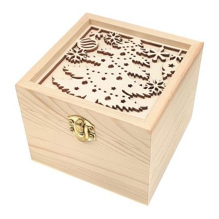 Achetez Boîte en bois découpe 3D sapin de noël 2217 pas cher sur Ma Rentrée Scolaire