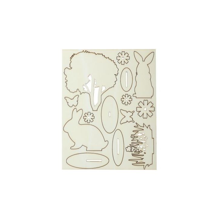 Décor à monter Pâques en bois 101214 GRAINE CRE