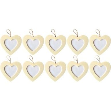 Achetez Lot de 10 cadres coeur à suspendre, en bois 101352 pas cher sur Ma Rentrée Scolaire