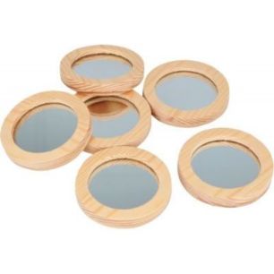 Achetez Lot de 6 miroirs ronds en bois diamètre 7,4 cm 14003410 pas cher sur Ma Rentrée Scolaire