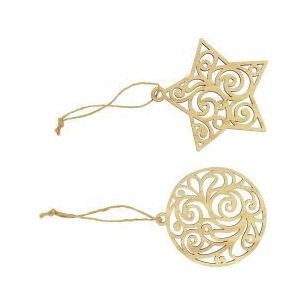 Achetez Lot de 12 étoiles et boules art déco en bois 101189 pas cher sur Ma Rentrée Scolaire