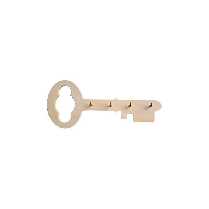 Porte clés 4 crochets en bois 14001598
