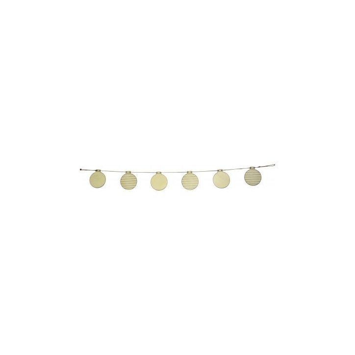 Guirlande 1 mètre avec 6 boules de Noël en bois 103408 GRAINE CRE