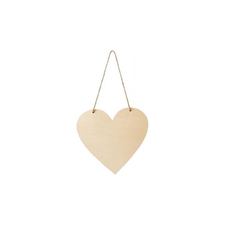 Grand cœur en bois à suspendre 20x20 cm 7894