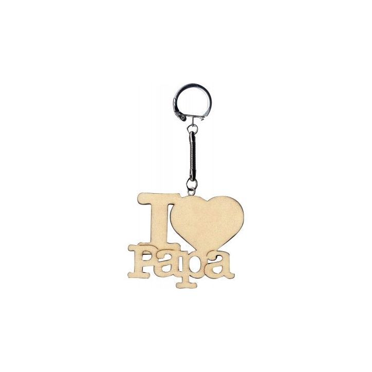 Porte-clés en bois "I love Papa" 14001715