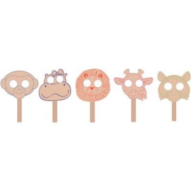 Achetez Lot de 10 masques en bois, les animaux de la savane L310010 pas cher sur Ma Rentrée Scolair..