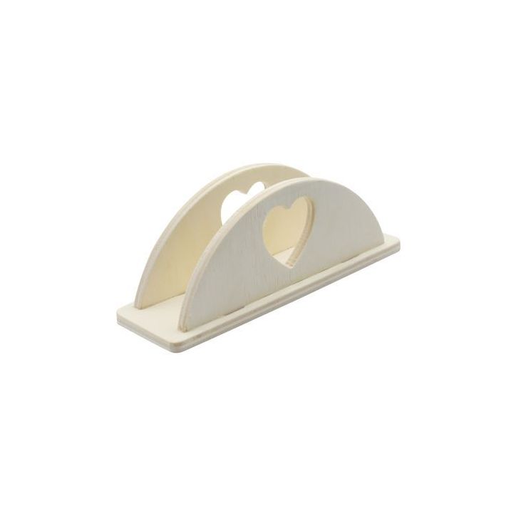 Porte serviettes en bois motif coeur 2267