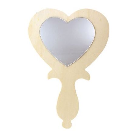 Achetez Lot de 10 miroirs à main en bois déco cœur 1992 pas cher sur Ma Rentrée Scolaire