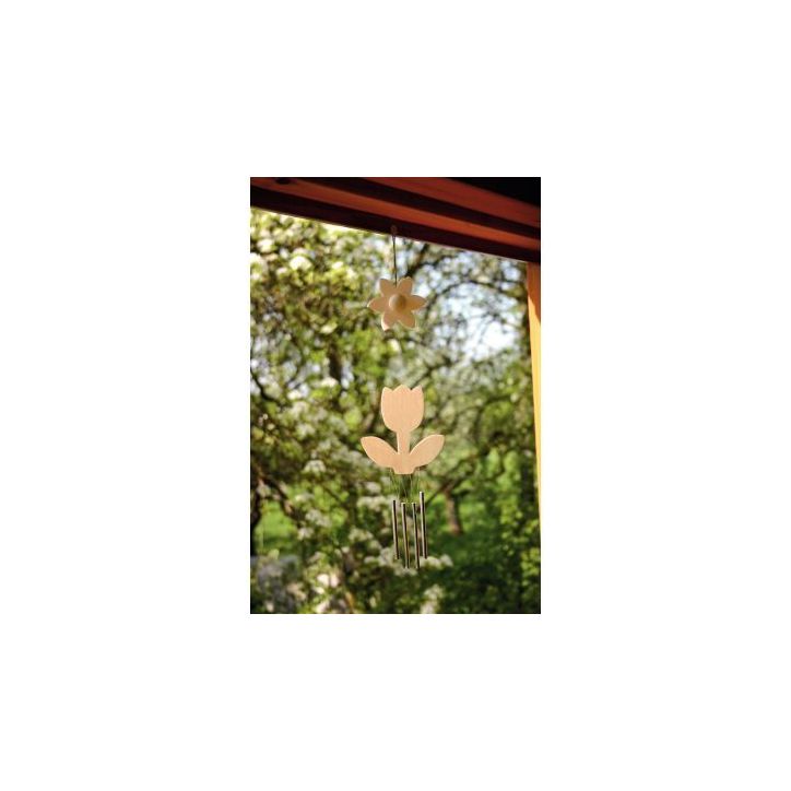 Lot de 5 carillons fleurs en bois 800587